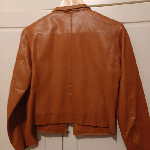 Leather jacket women like new, tan, size 38 (S/M)