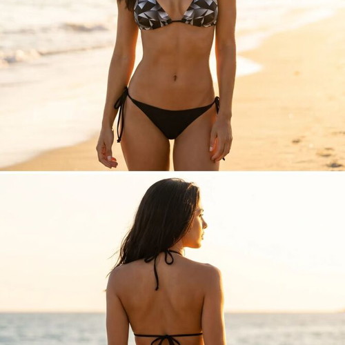 Legendary bikini Diamond Black with adjustable cords, new