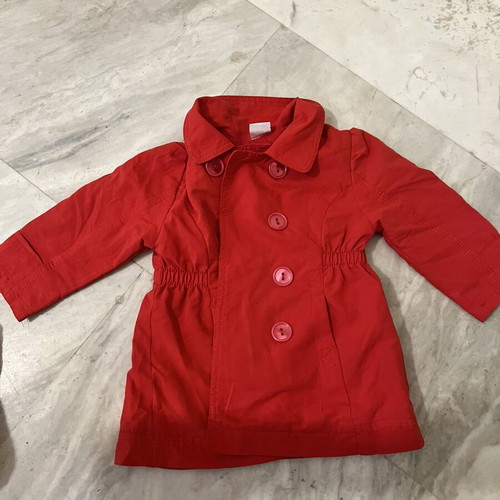 Mauli red toddler trench coat like new, size 98 cm, 2 years