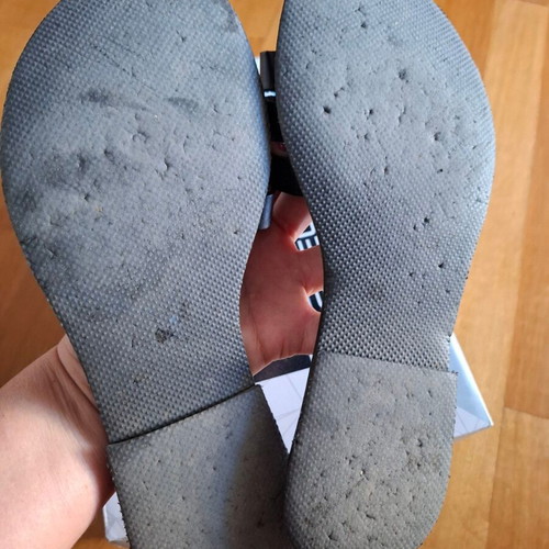 Women's sandals size 40 used, black synthetic leather