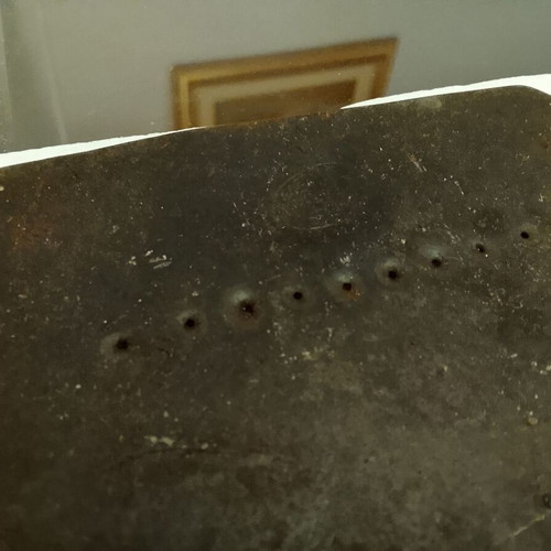 Metal Drami or Plate with Stamp used