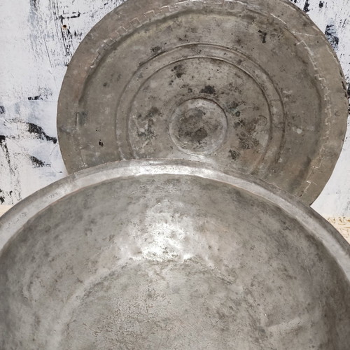 Large old copper pot used