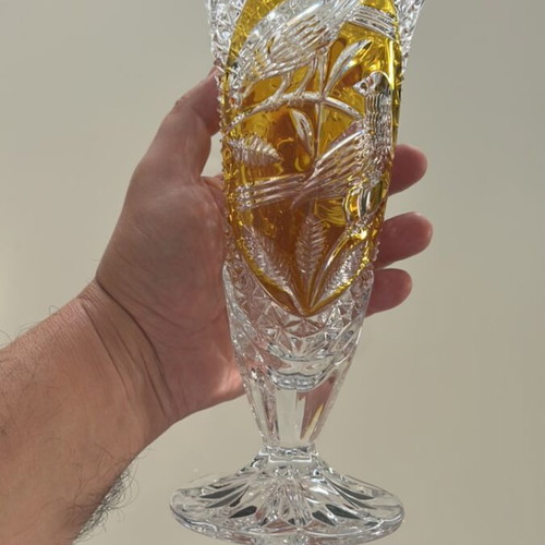 Crystal vase 27 cm, new