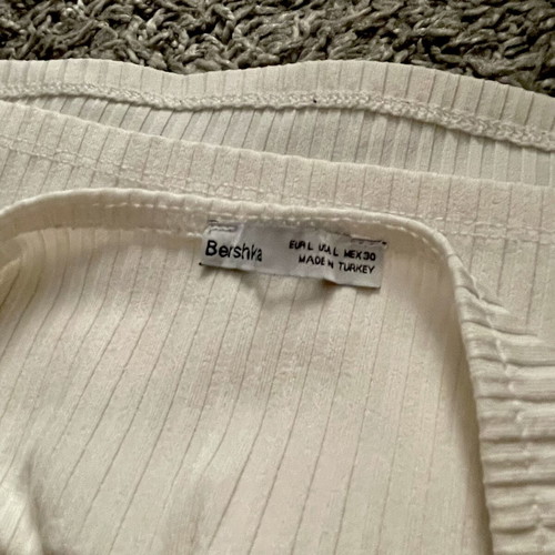 Bershka White Halterneck Top New, Size L