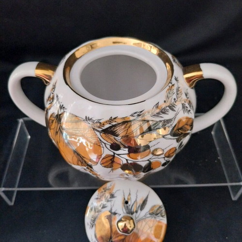 Vintage LFZ USSR tea set 3 pieces "Golden Autumn"