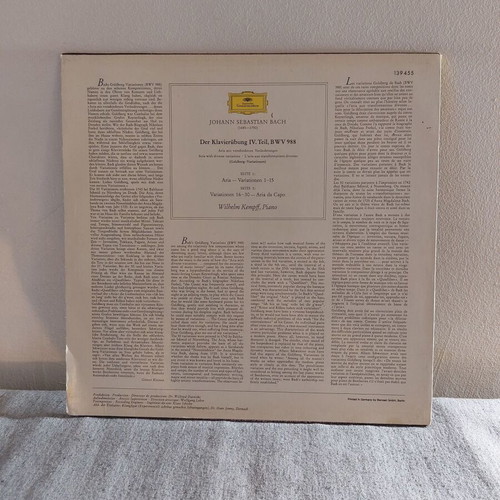 Johann Sebastian Bach Goldberg-Variationen BWV 988 vinyl record used, classical
