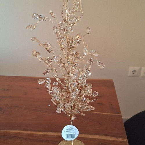 Decorative tree with crystals champagne 55cm new