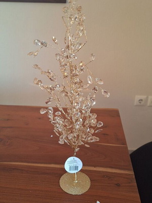 Decorative tree with crystals champagne 55cm new
