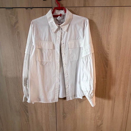 Lumina cotton white shirt like new with puffed sleeves size M