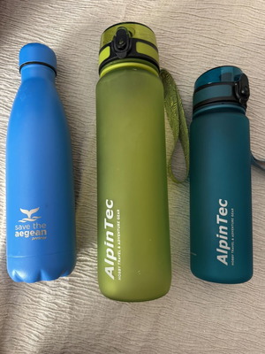 Water Bottles 1lt & 0.5lt and Thermos 0.5lt used for Hot and Cold Drinks