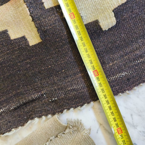 Vintage handwoven runner rug used