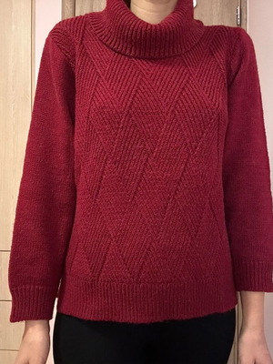 Turtleneck sweater used, red, size M