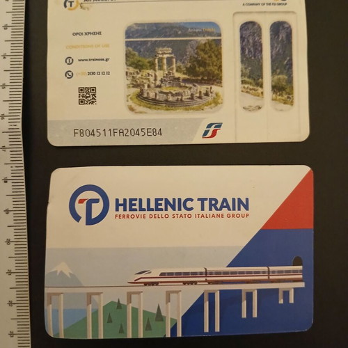Train tickets used, 2 TRAINOSE Delphi and Acropolis