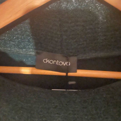 Ckontova crop knit lurex top new, dark green