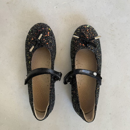 Glitter ballerinas size 31 used, black