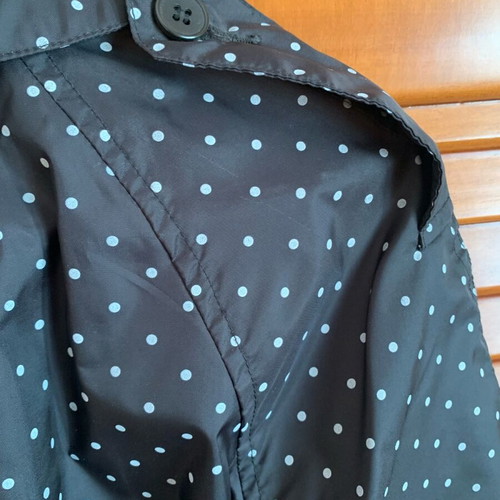 Comme des Garçons waterproof trench coat like new, black polka dot, size L