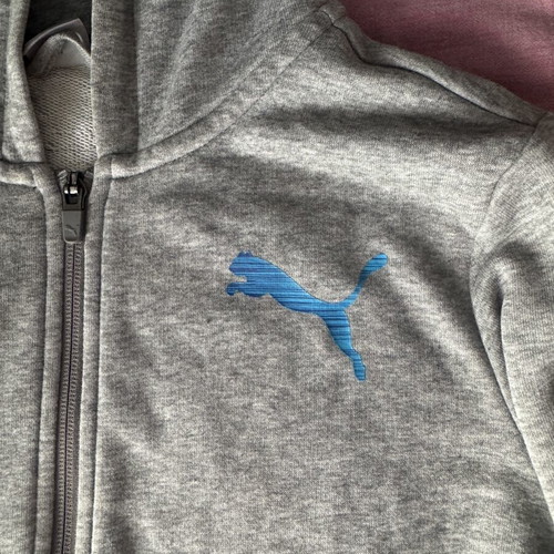 Puma hoodie with zipper like new, gray, size 152 cm