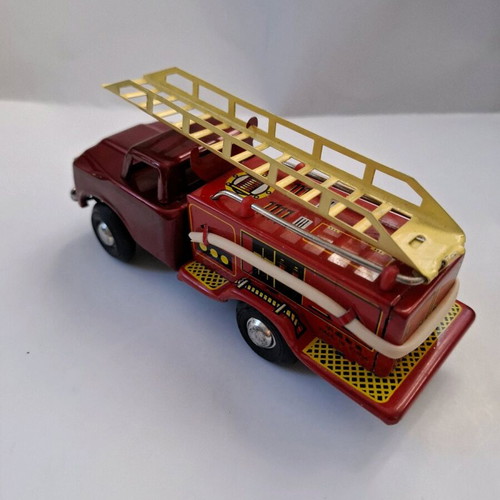 Old Chinese Tin Toy Fire Truck MF 163 like new