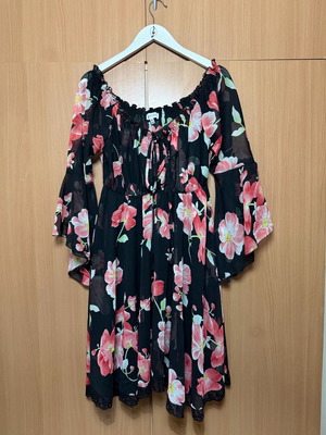 Zic Zac floral dress like new, one size, black and pink