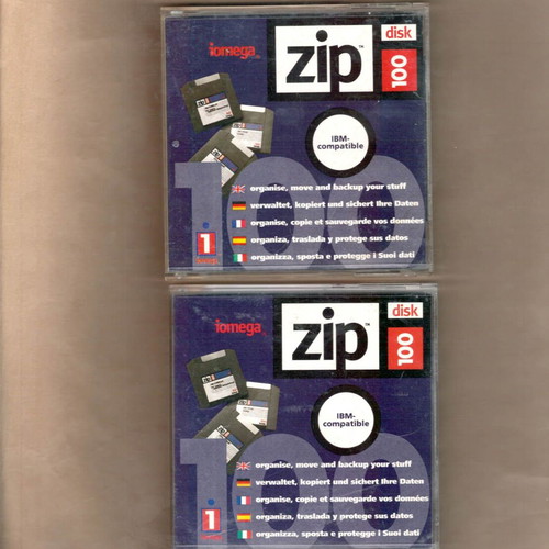 IOMEGA ZIP DISK 100MB used, set of 2 cartridges