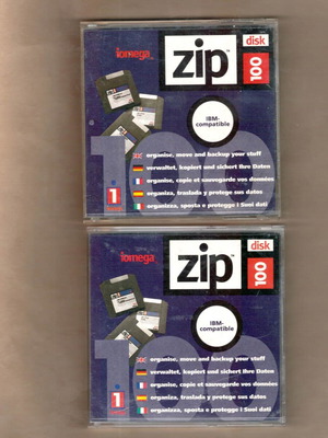 IOMEGA ZIP DISK 100MB used, set of 2 cartridges
