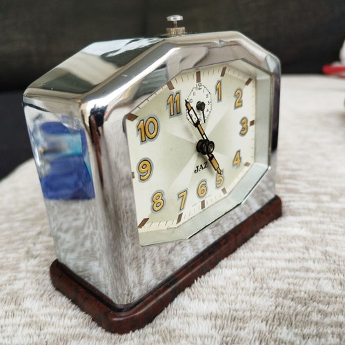 Art Deco JAZ Horlogére Paris 1936 Table Alarm Clock like new