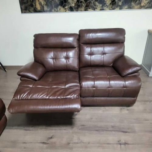 Brown leather La-z-boy sofa set new, two double sofas