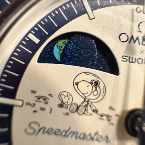 Swatch Omega Moonswatch Mission to Earthphase Moonshine Gold καινούργιο μπλε