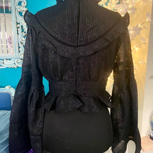 Starry Night Gothic Blouse new, size M, black with silver