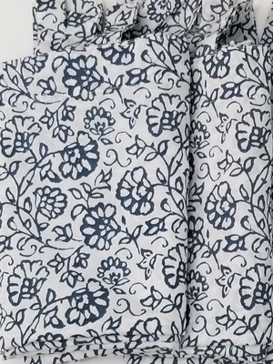 Κουρτίνες IKEA Mjolkort 2 φύλλα σαν καινούργιο, floral μπλε λευκό