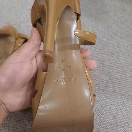 YSL Saint Laurent Tribute patent leather sandals used, size 41