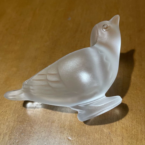 Sevres crystal trinket dish bird-shaped like new