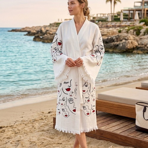 Luxury Muslin Bathrobe Premium Cotton New