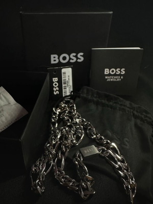Boss Figaro chain necklace, silver