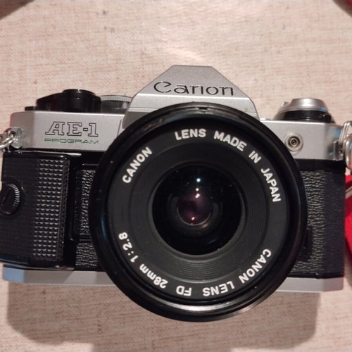 Canon AE-1 Program film camera with Canon FD28 lens and Tamron telephoto set like new