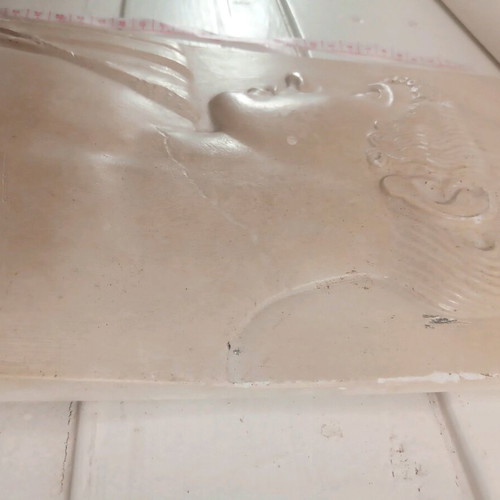 Relief depiction of Apollo of Olympia in plaster 25x28 cm without frame
