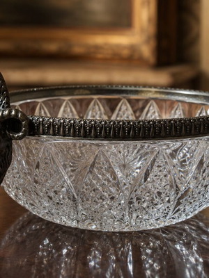Vintage lead crystal centerpiece bowl Hofbauer Germany used