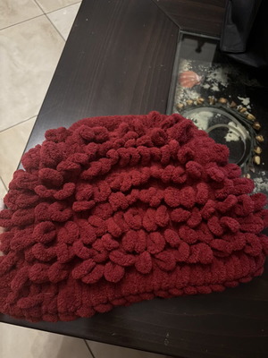 Puffy bag κόκκινη χειροποίητη, σκούρο βαθύ κόκκινο