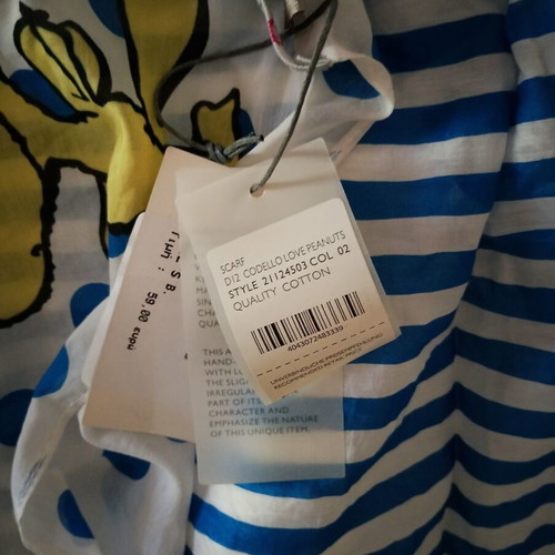 Codello Peanuts scarf, 170 x 50 cm, cotton and silk