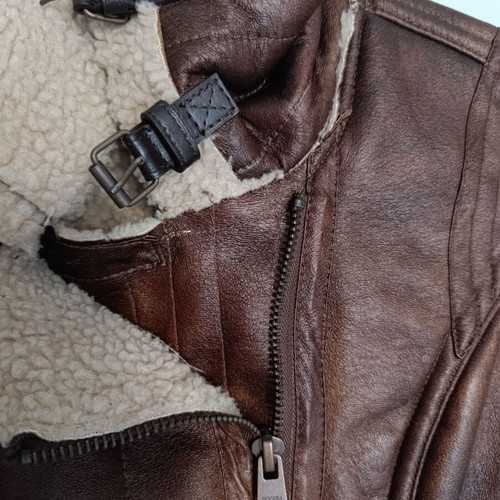 Bershka Aviator Jacket like new, brown with shearling lining