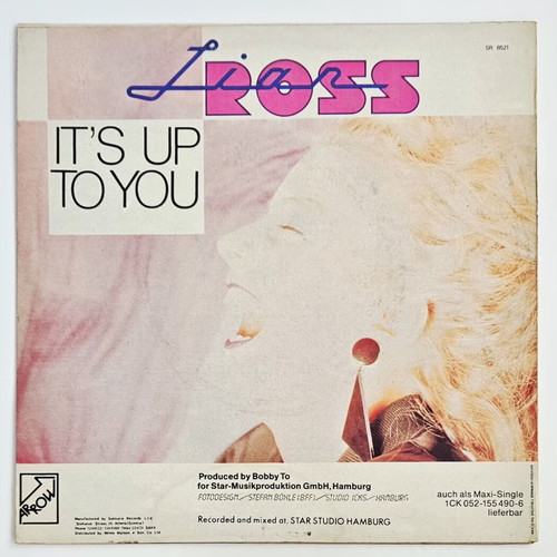 Lian Ross It's Up To You 12" Maxi Single vinyl record mint