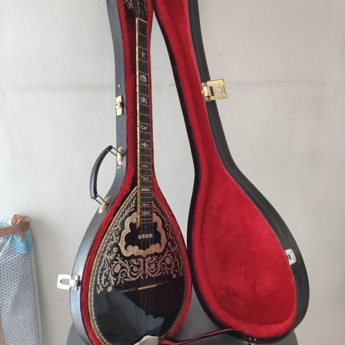 Greek eight-string (four-string) bouzouki with black painted top