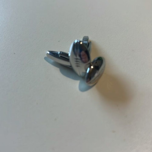Oxford Company Cufflinks like new, nickel, American football ball shape