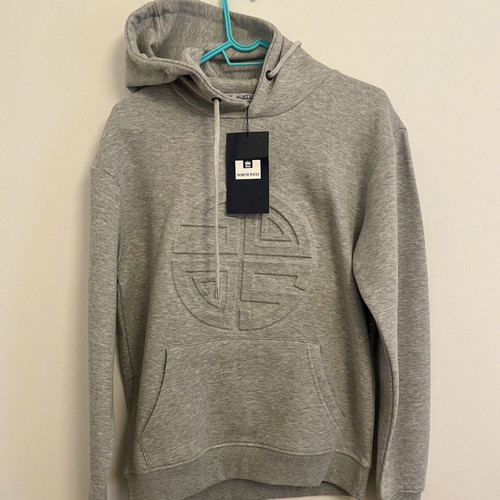 North West grey hoodie with embossed logo, medium