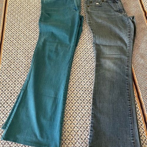 Set of elastic denim pants like new, sizes M and L