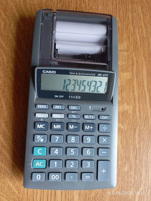 Casio HR-8TEgyb calculator with tape like new, 12 digits