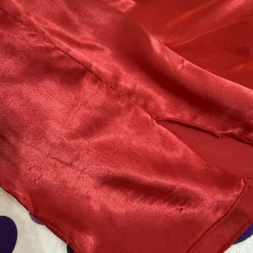 Baby doll satin pajama set used, white and red roses