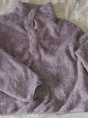 Women's velvet crop sweatshirt used, purple, size L