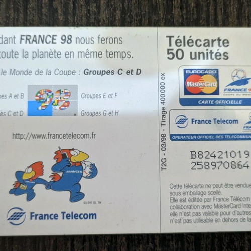 French phone cards used, lot of 3, rare from 1998