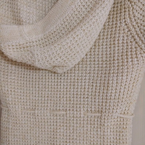 Knitted beige short-sleeve top with hood Jennyfer size S like new